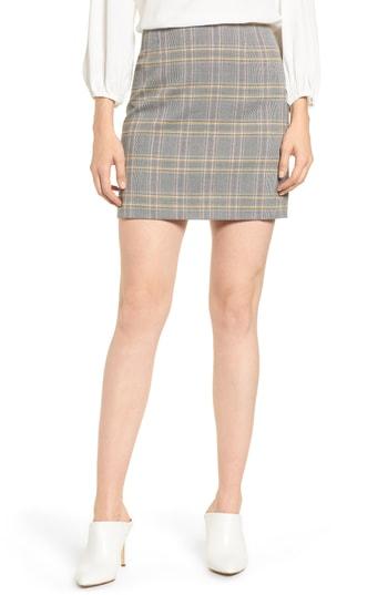 Women's 1.state Menswear Plaid Miniskirt - Black