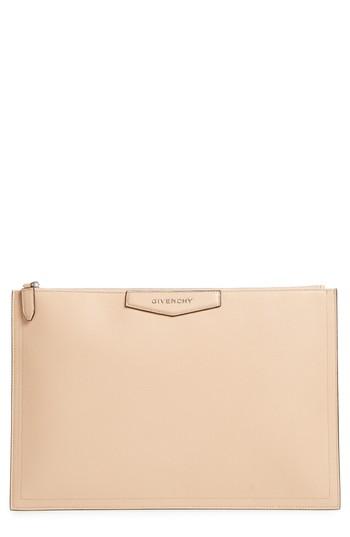 Women's Givenchy Large Antigona Leather Pouch - Beige