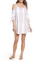 Women's Echo Sunset Stripe Cold Shoulder Cover-up Dress - White