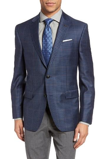 Men's Ted Baker London Jay Trim Fit Check Wool Sport Coat R - Blue