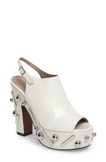 Women's Donald J Pliner Nora Sitcks & Studs Platform Sandal .5 M - White