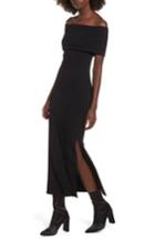 Women's Soprano Foldover Off The Shoulder Ribbed Maxi Dress