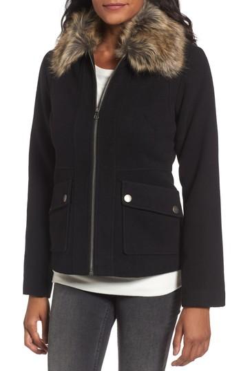 Women's Maralyn & Me Jacket With Faux Fur Collar