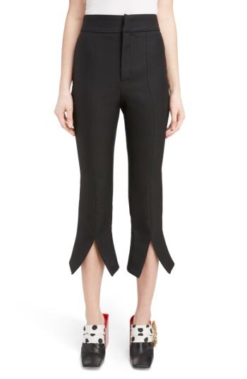 Women's Jacquemus Slit Cuff Crop Flare Pants Us / 34 Fr - Black