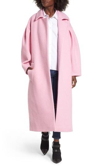 Women's Topshop Mutton Sleeve Coat Us (fits Like 6-8) - Pink