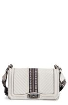Rebecca Minkoff Jacquard Love Leather Crossbody Bag With Guitar Strap - Beige