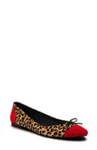 Women's Shoes Of Prey Cap Toe Genuine Calf Hair Ballet Flat