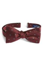 Men's The Tie Bar Dotted Hitch Wool & Silk Bow Tie, Size - Burgundy