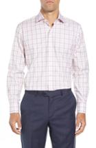 Men's Ledbury Corbly Trim Fit Check Dress Shirt - Red