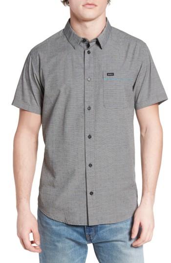 Men's Rvca Star Star Slim-fit Woven Shirt - Black