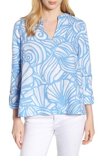 Women's Vineyard Vines Nautilus Print Blouse - Blue