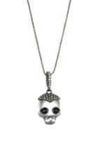 Women's Alexis Bittar Crystal Encrusted Skull Pendant Necklace