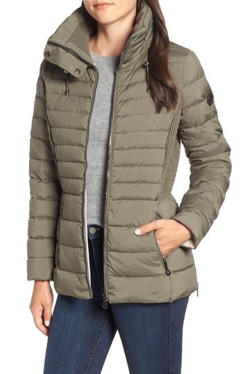 Women's Bernardo Micro Touch Water Resistant Quilted Jacket, Size - Grey