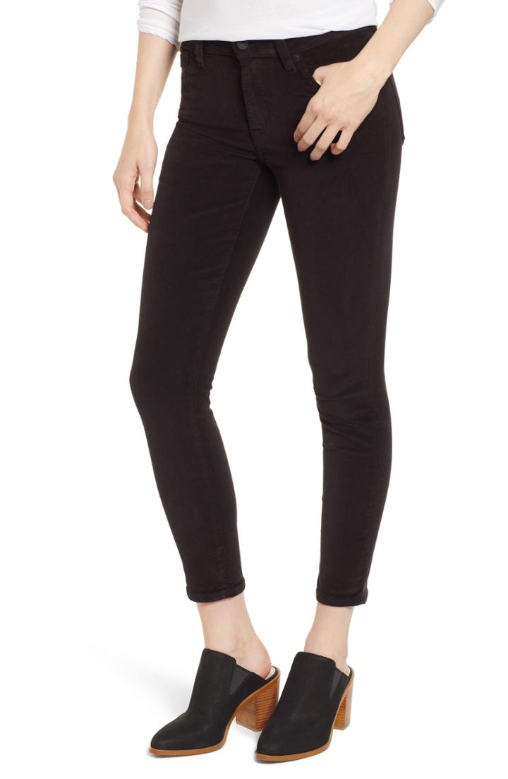 Women's Lucky Brand Ava Skinny Ankle Corduroy Pants - Black