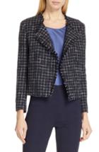 Women's Boss Jicara Crop Tweed Jacket - Blue