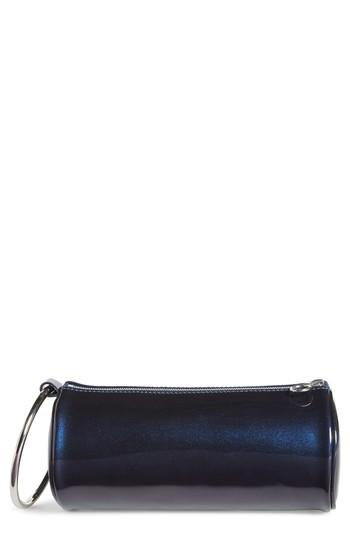 Kara Iridescent Leather Duffel Wristlet Clutch -