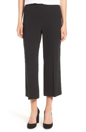 Women's Cece Moss Crepe Crop Trousers - Black
