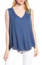 Women's Caslon Waffle Weave Swing Tank - Blue