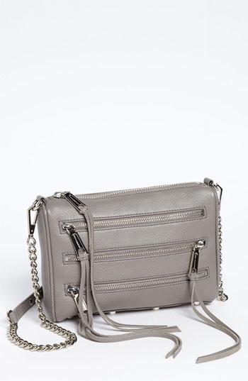 Rebecca Minkoff '4 Zip - Mini' Crossbody Bag Light Grey