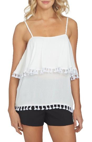 Women's 1.state Pom Pom Tank, Size - White