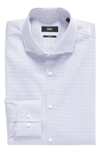 Men's Boss Slim Fit Check Dress Shirt .5 - - Blue