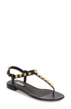 Women's Balenciaga Studded T-strap Sandal Us / 35eu - Black