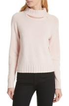 Women's Equipment Cutout Detail Mock Neck Wool Cashmere Sweater, Size - Pink