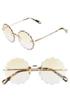 Women's Chloe Rosie 60mm Scalloped Rimless Sunglasses - Gold/ Gradient Yellow