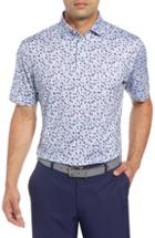 Men's Peter Millar Crown Sport Rowan Brewers Print Performance Jersey Polo, Size - Blue