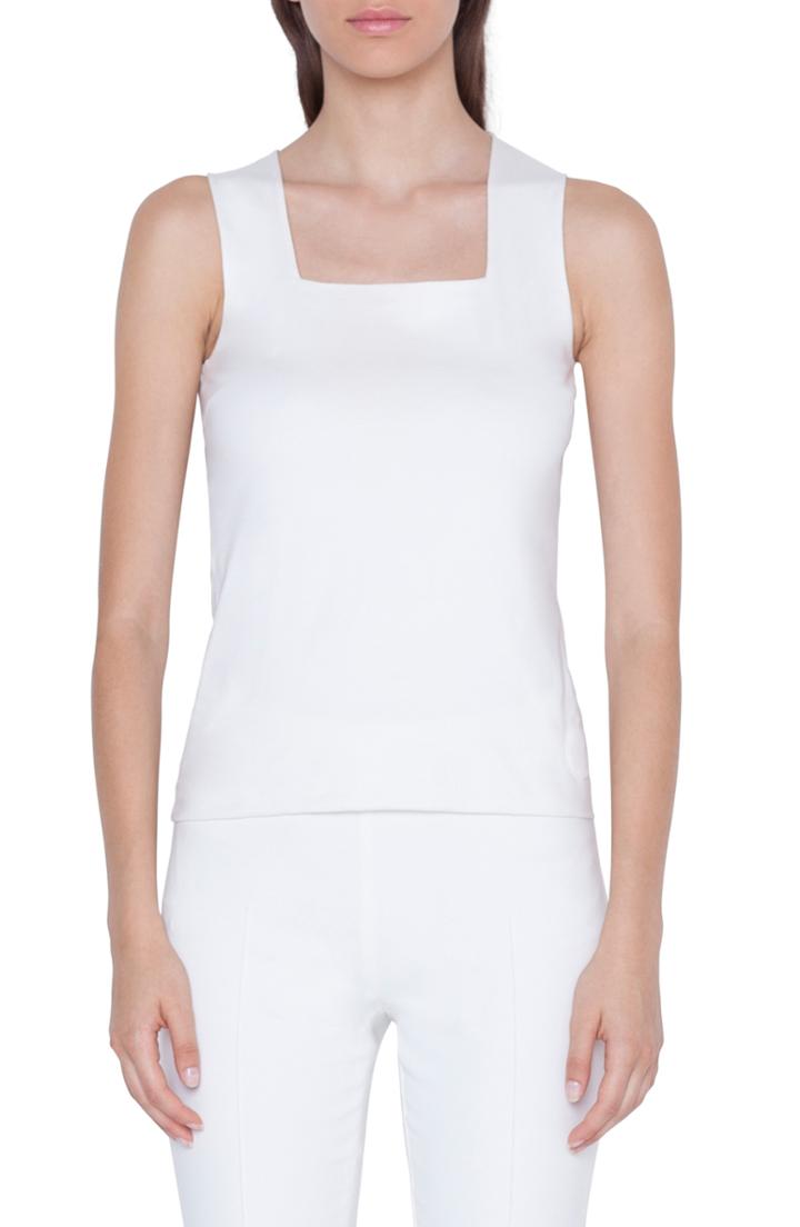 Women's Akris Punto Square Neck Jersey Tank - White