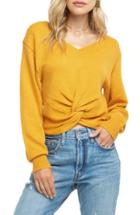 Women's Astr The Label Twist Front Sweater - Yellow