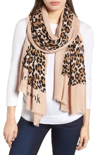 Women's Kate Spade New York Leopard Scarf, Size - Brown