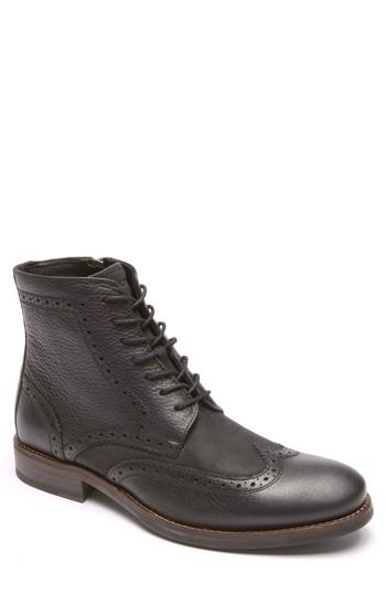 Men's Rockport Wyat Wingtip Boot .5 W - Black