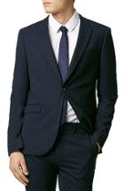 Men's Topman Skinny Fit Navy Blue Suit Jacket