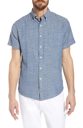 Men's Grayers Falling Apple Slub Twill Sport Shirt - Blue
