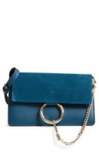 Chloe Small Faye Leather Shoulder Bag - Blue