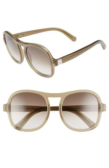 Women's Chloe Marlow 56mm Gradient Lens Sunglasses - Khaki