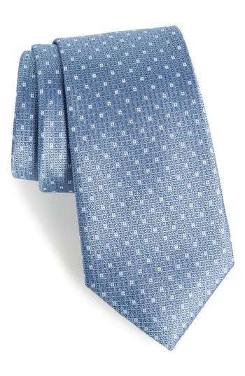 Men's Calibrate Denson Neat Silk Tie, Size - Blue