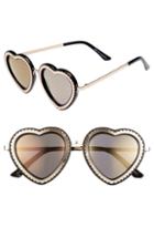 Women's Glance Eyewear 61mm Mirrored Heart Sunglasses -