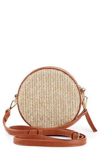 Sole Society Pipper Small Faux Leather Crossbody Bag - Beige