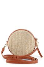 Sole Society Pipper Small Faux Leather Crossbody Bag - Beige