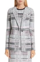 Women's St. John Collection Bianca Plaid Knit Jacket - Grey