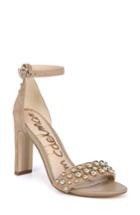 Women's Sam Edelman Yoshi Studded Ankle Strap Sandal M - Beige