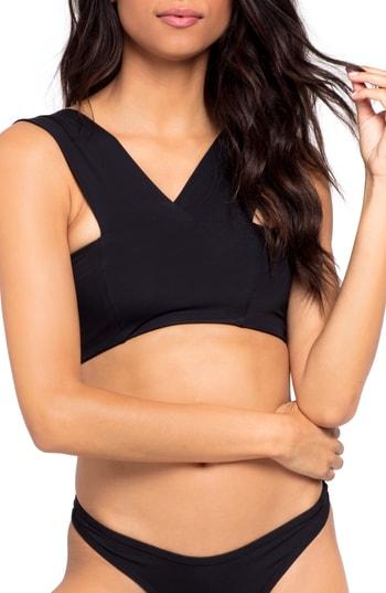 Women's L Space Parker Bikini Top, Size D - Black