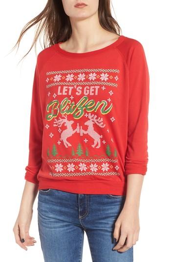 Women's Prince Peter Let's Get Blitzen Sweatshirt - Red
