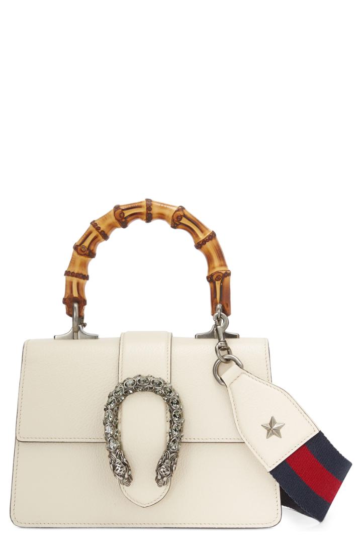 Gucci Mini Dionysus Leather Top Handle Satchel - Ivory
