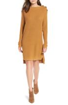 Women's Bp. Button Shoulder Sweater Dress, Size - Brown