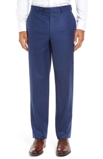 Men's David Donahue 'ryan' Classic Fit Trousers R - Blue