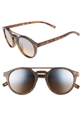Women's Marc Jacobs 99mm Round Brow Bar Sunglasses - Matte Havana