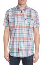 Men's Barbour Triston Regular Fit Plaid Short Sleeve Sport Shirt - Pink